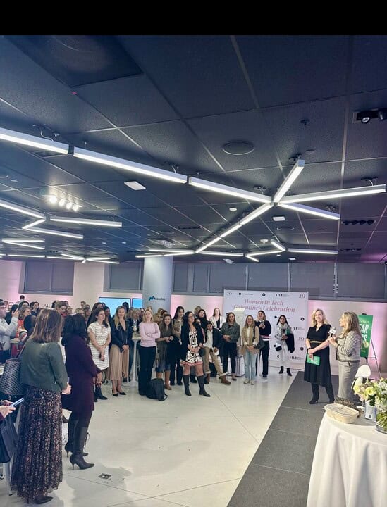 Inspirational gathering of women in tech and finance at the Galentine’s Week event, embodying the spirit of innovation, diversity, and empowerment.